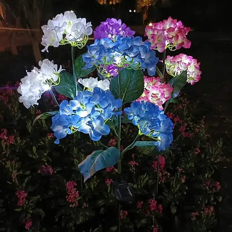 Outdoor Hydrangea Solar Flower Lights