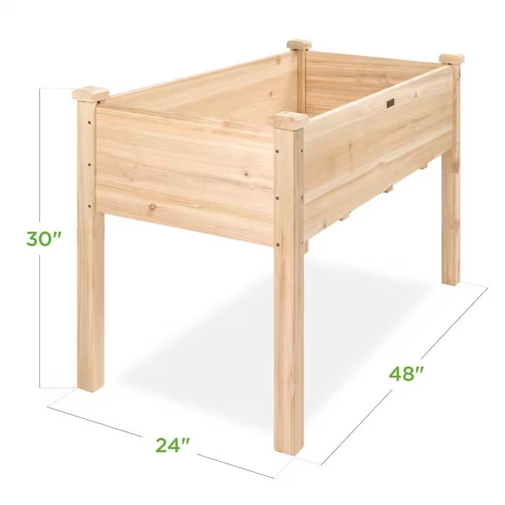 4 ft. x 2 ft. Wooden Raised Garden Bed Planter (30" Tall)