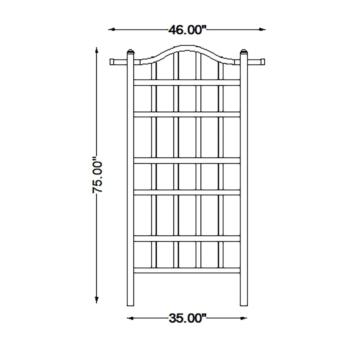 Outdoor White Vinyl Garden Plant Trellis with Ground Anchors