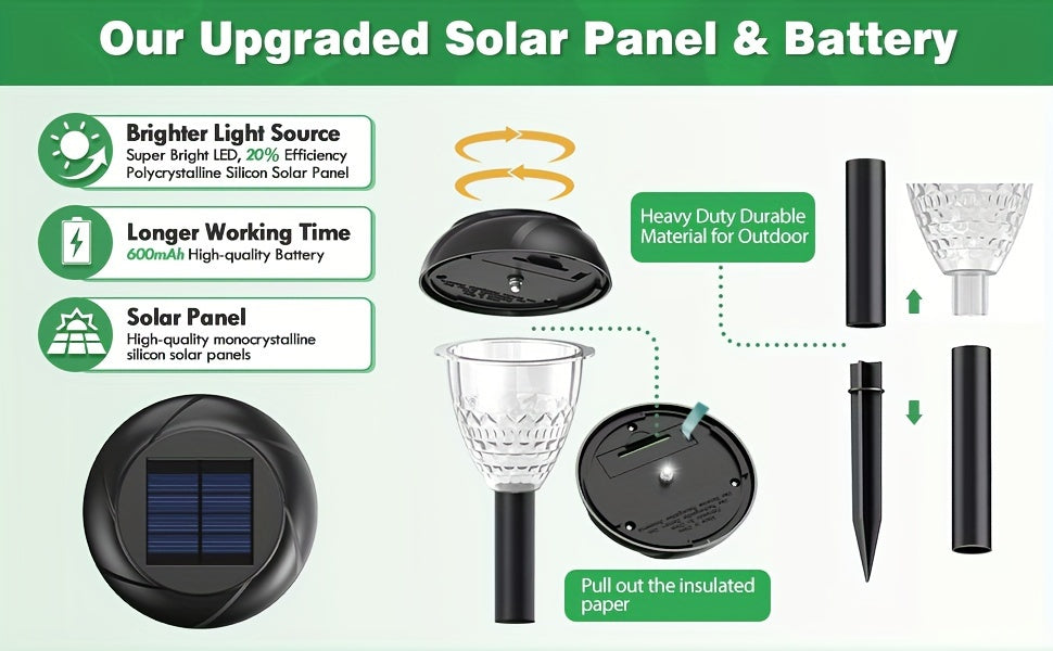 Mandala Pattern Solar Pathway Lights – Bright White LED, 10 pk.