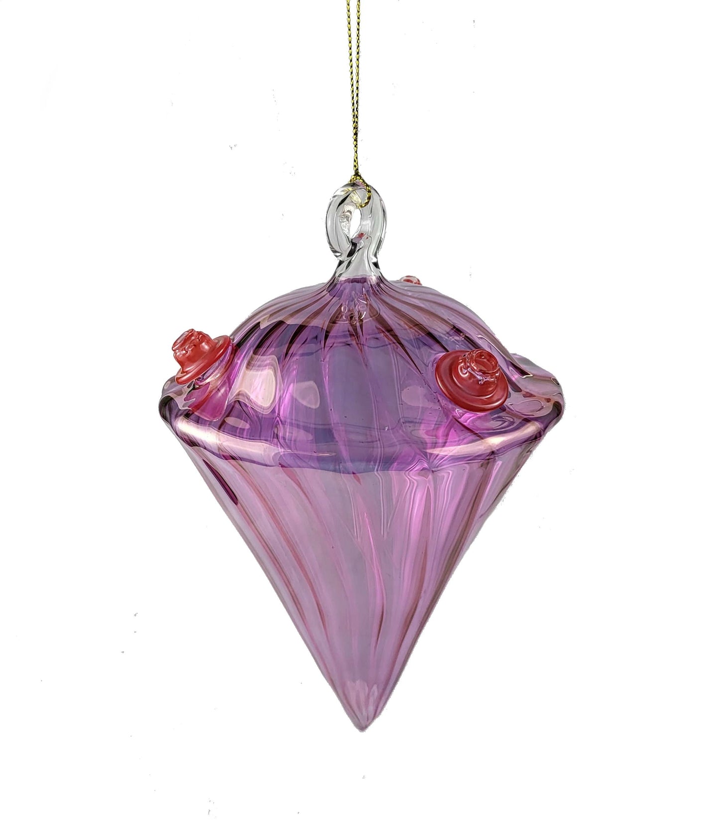 Handcrafted Triple Diamond Purple Glass Hummingbird Feeder – Egyptian Museum Collection Mouth-Blown Pyrex Glass