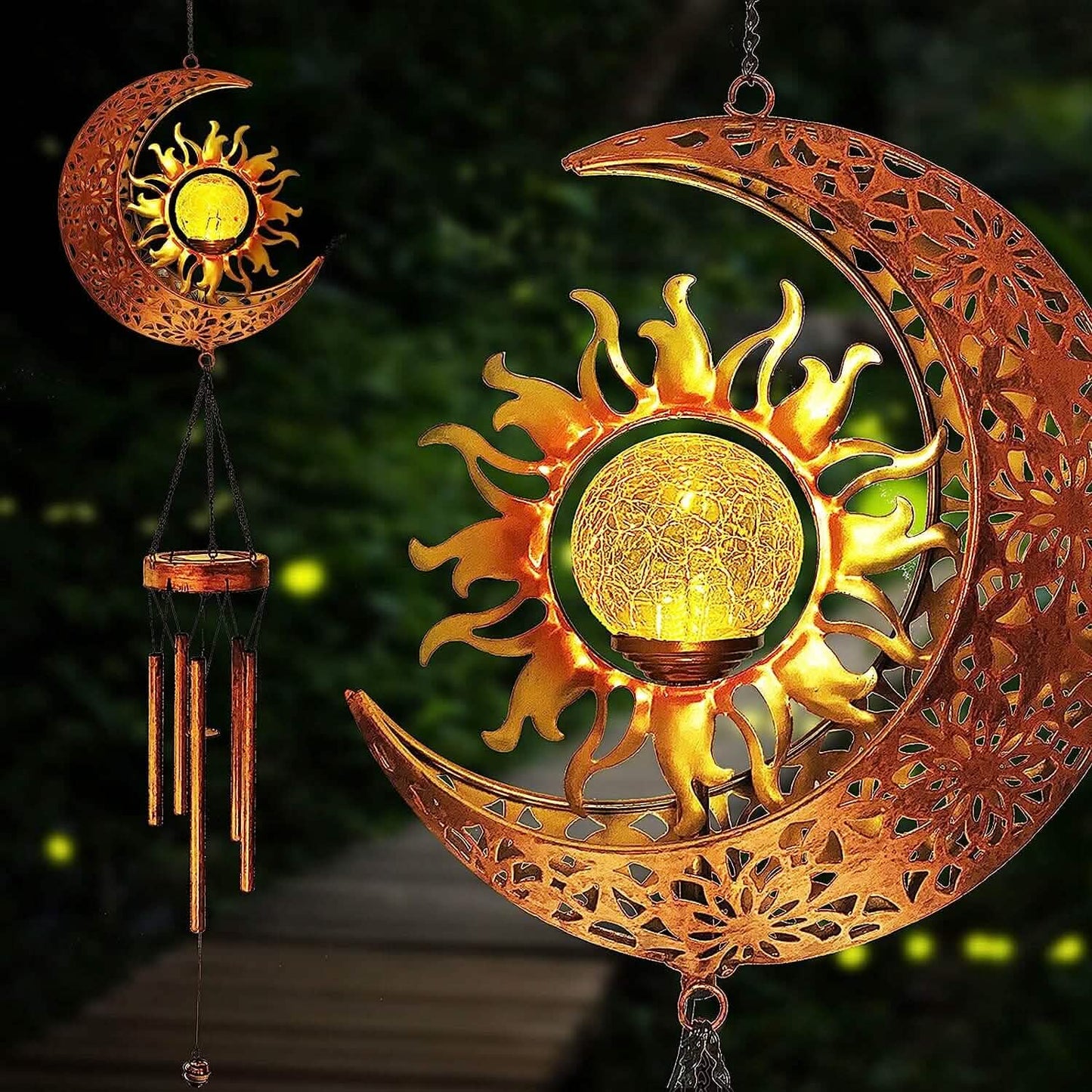 Solar LED Wind Chimes – Decorative Hanging Garden Light for Patio, Porch & Outdoor Décor