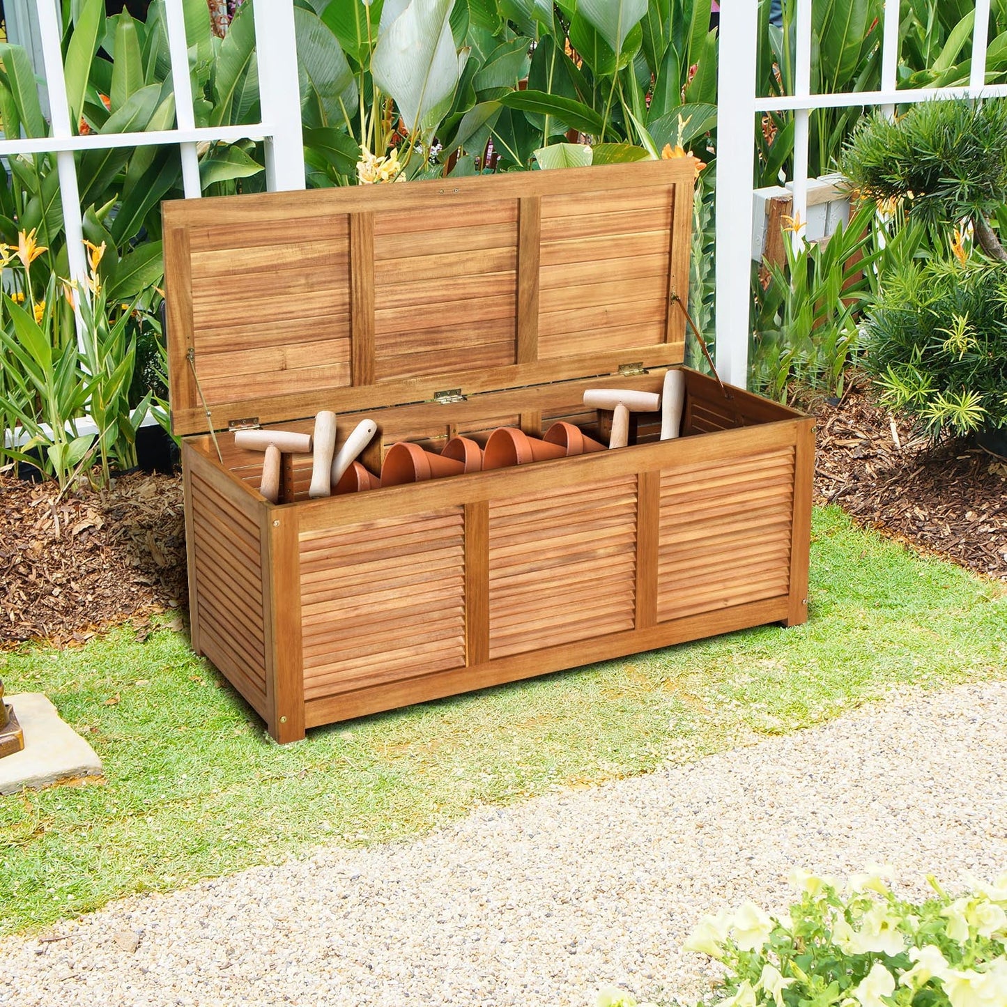 Acacia Wood Outdoor Storage Bench Box – Durable, Stylish & Multi-Functional