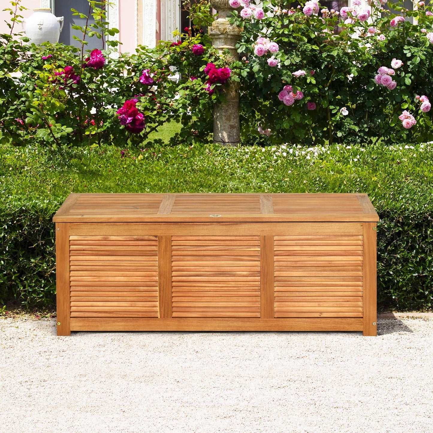 Acacia Wood Outdoor Storage Bench Box – Durable, Stylish & Multi-Functional