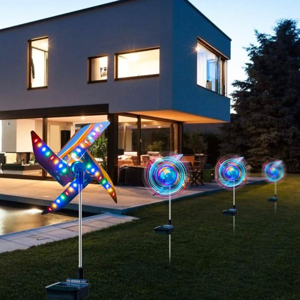 Outdoor Solar Ground Light Waterproof Windmill Lamp