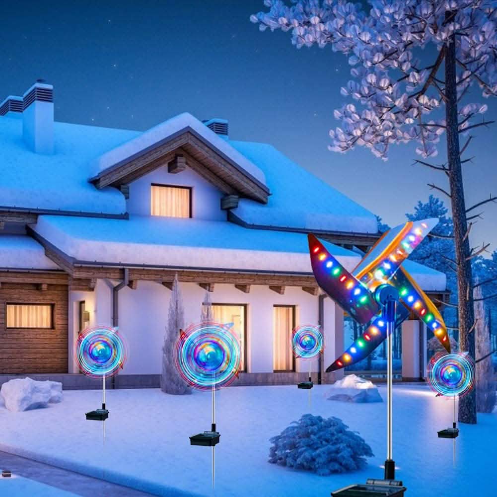 Outdoor Solar Ground Light Waterproof Windmill Lamp