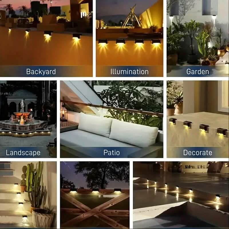 Solar Outdoor Garden Deck Lights - 4-Pack