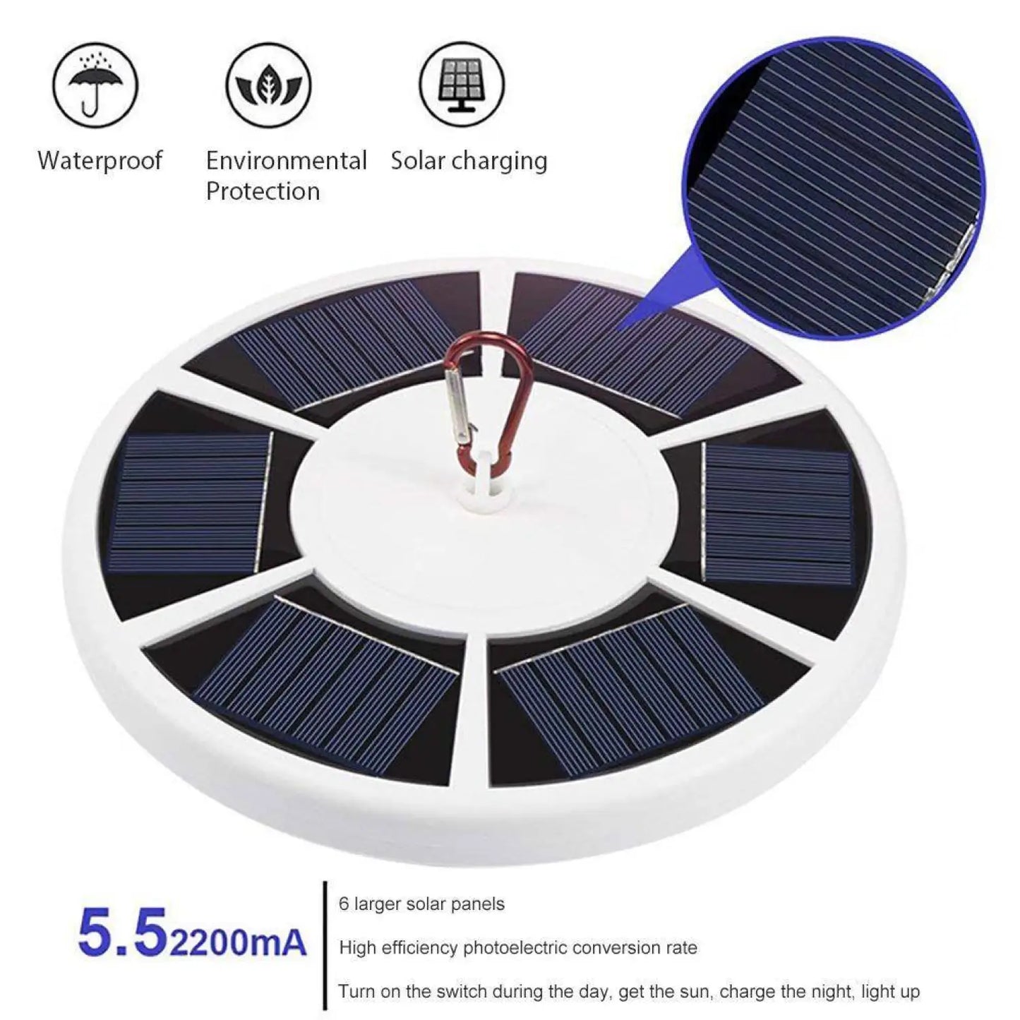 42 LED Flagpole Solar Lights with Adjustable Brightness & IP55 Waterproof