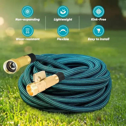 25 ft Heavy-Duty Garden Hose with Spray Nozzle – Durable & Leakproof