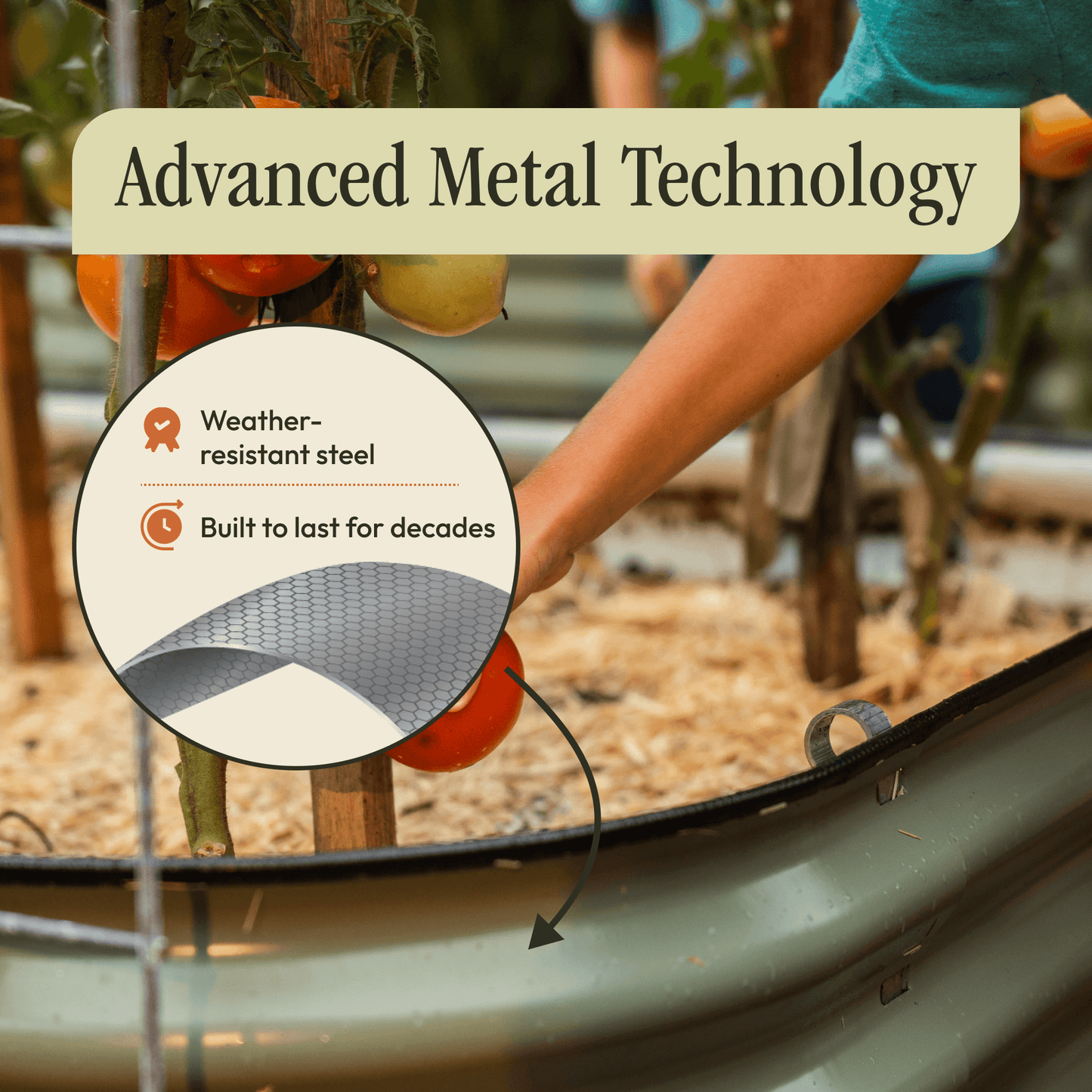 Gro-Rite No Tools Needed Premium Metal Raised Garden Bed Kit – Modular Food-Safe Aluzinc Steel Planter