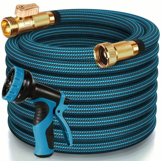 25 ft Heavy-Duty Garden Hose with Spray Nozzle – Durable & Leakproof