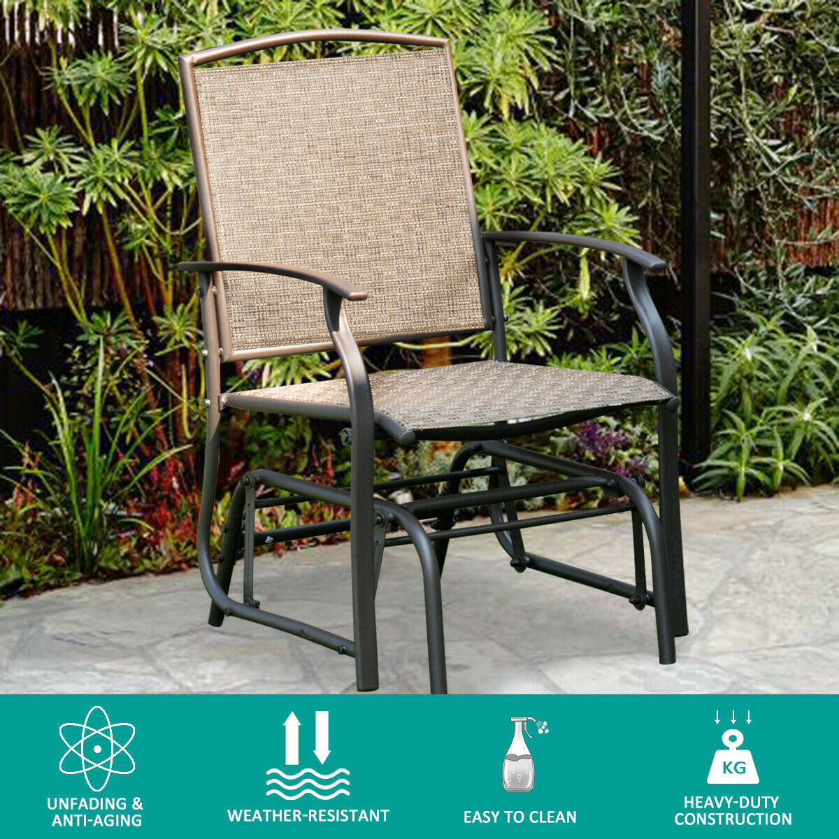 Steel Frame Outdoor Glider Chair