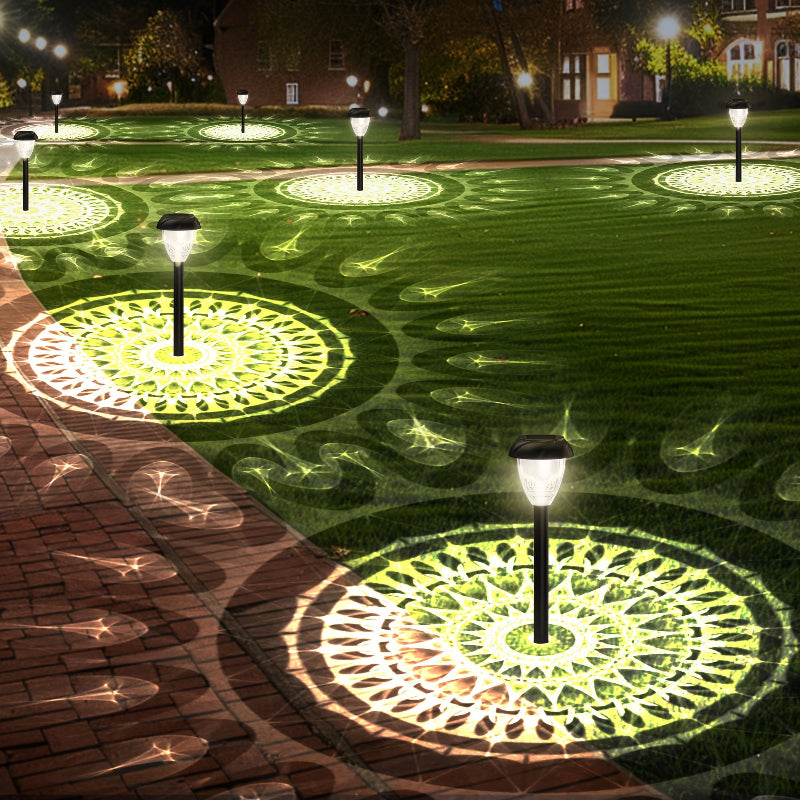 Mandala Pattern Solar Pathway Lights – Bright White LED, 10 pk.