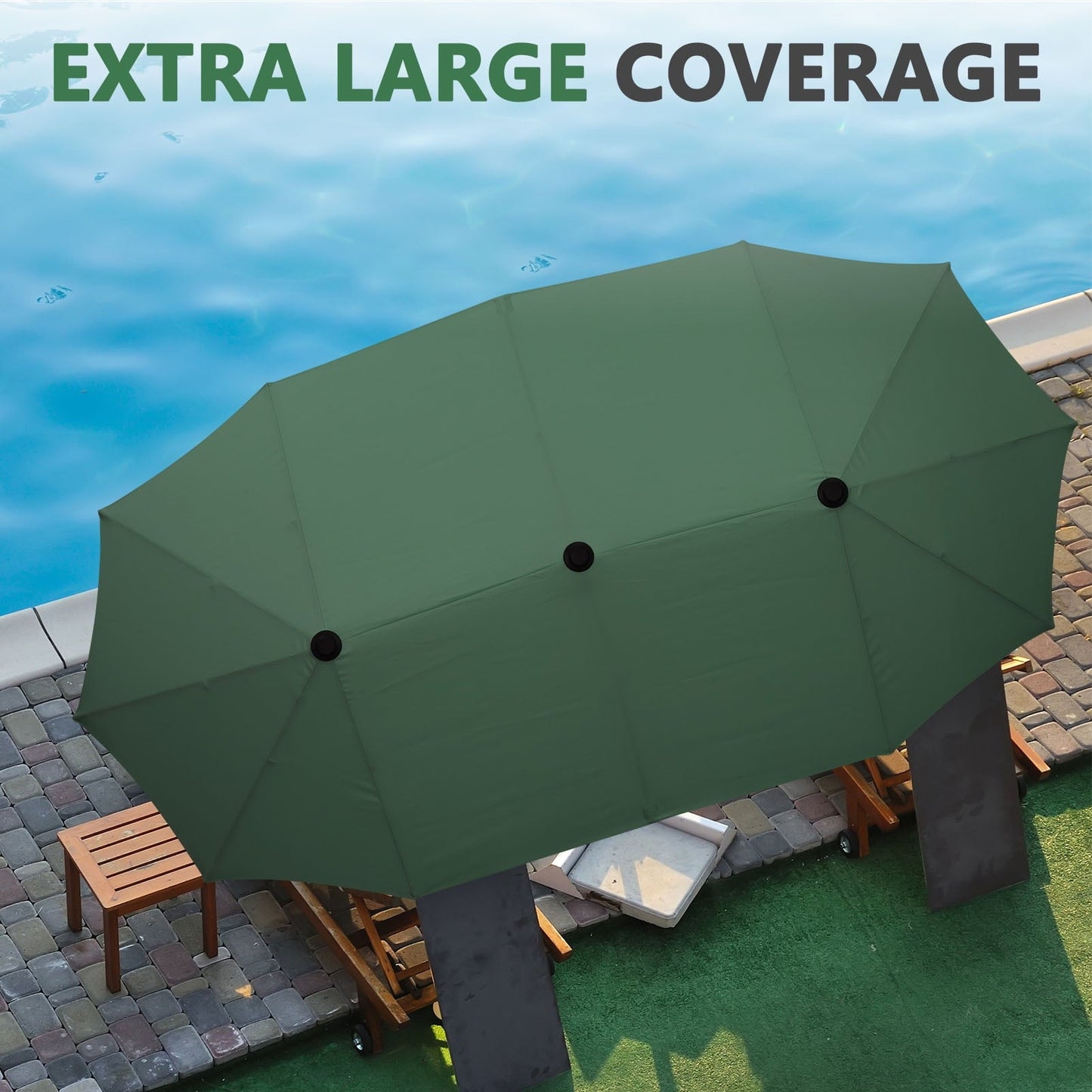 13 ft Double-Sided Patio Umbrella – Extra-Large Outdoor Shade Canopy