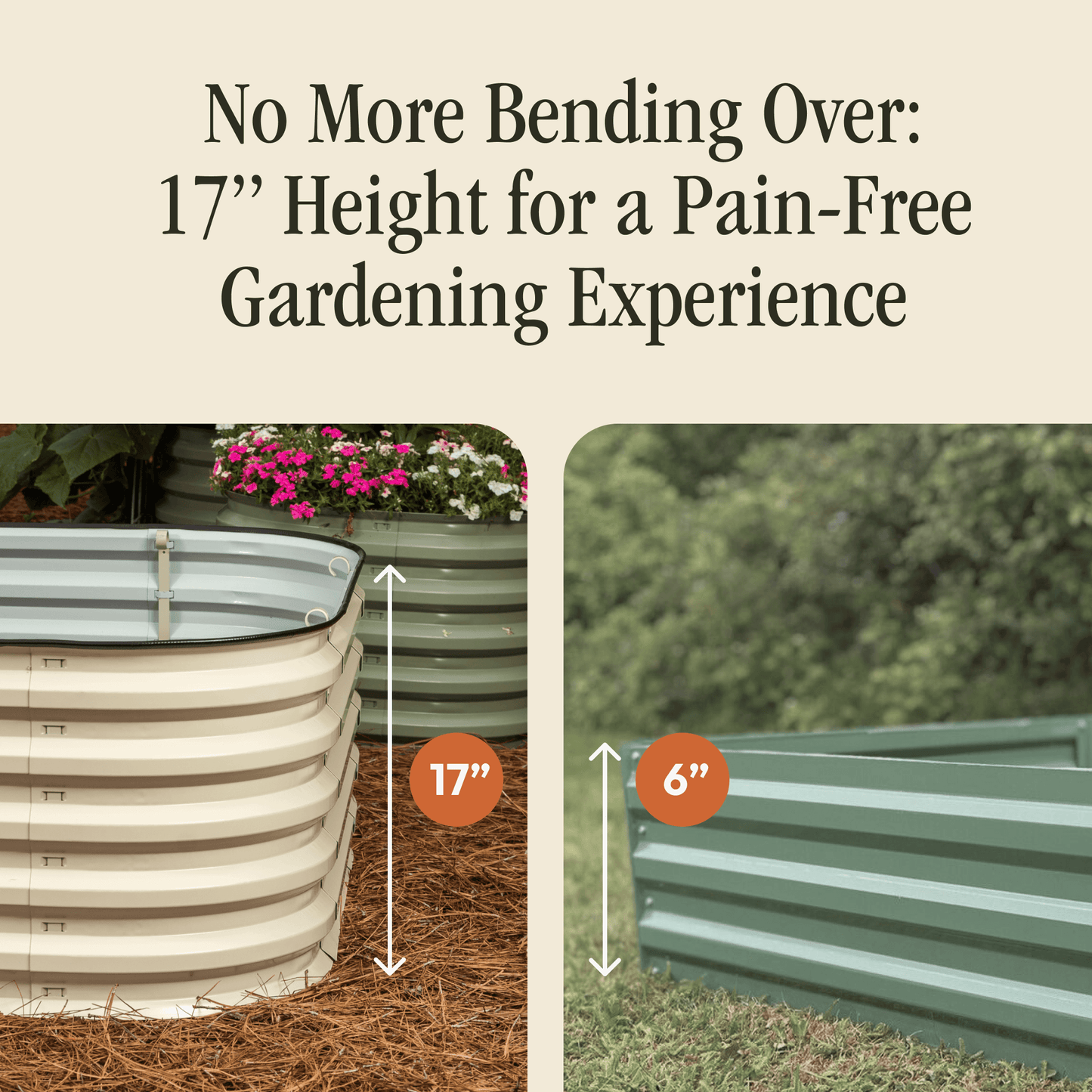 Gro-Rite No Tools Needed Premium Metal Raised Garden Bed Kit – Modular Food-Safe Aluzinc Steel Planter