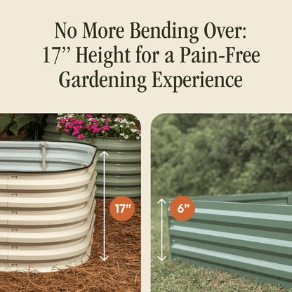 Gro-Rite No Tools Needed Premium Metal Raised Garden Bed Kit – Modular Food-Safe Aluzinc Steel Planter
