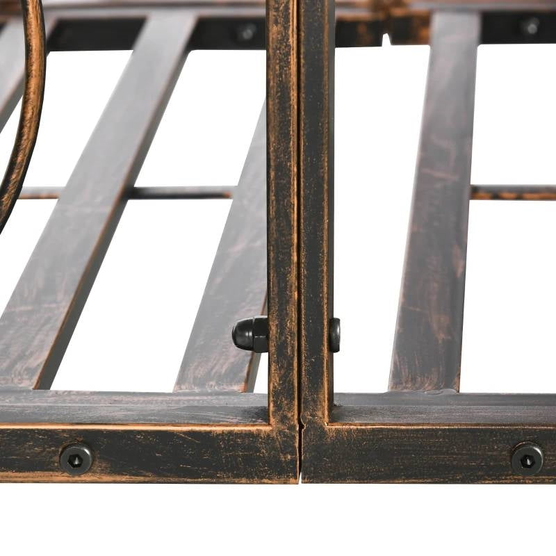 6-ft Vintage Bronze Garden Bridge with Side Rails | Outdoor Arch Bridge