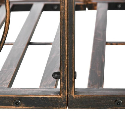 6-ft Vintage Bronze Garden Bridge with Side Rails | Outdoor Arch Bridge