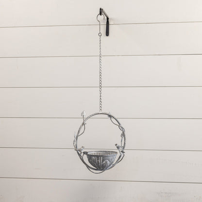 Vine-Themed Hanging Bird Feeder – Decorative Metal Garden Accent