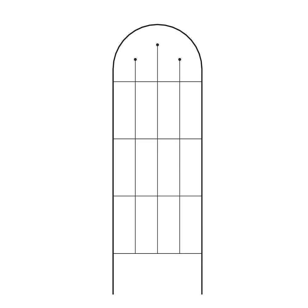 80" Black Steel Garden Trellis with Powder-Coated Finish