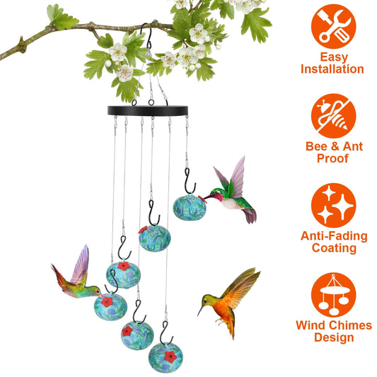 Beautiful Humming Bird Feeder/Windchimes