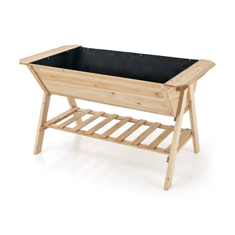 Farmhouse 2-Tier Wooden Raised Garden Planter Box