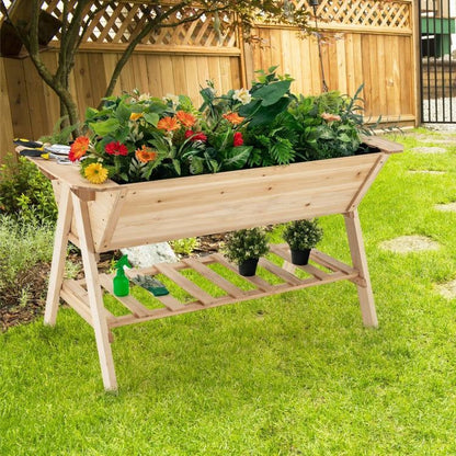 Farmhouse 2-Tier Wooden Raised Garden Planter Box