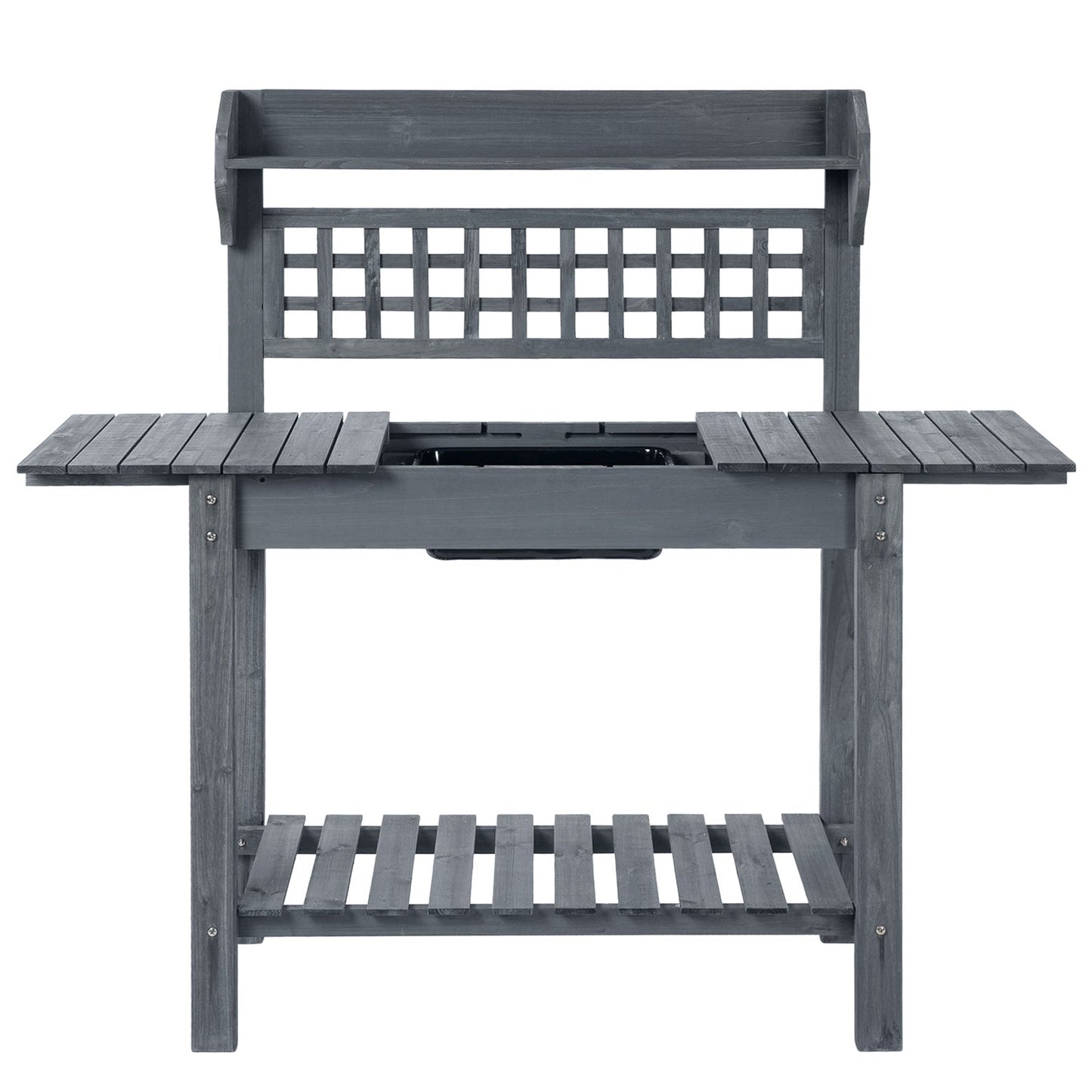 Wooden Potting Bench with Expandable Top & Sink