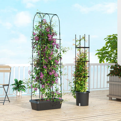 2 Pack Garden Planters with Trellis and Cage