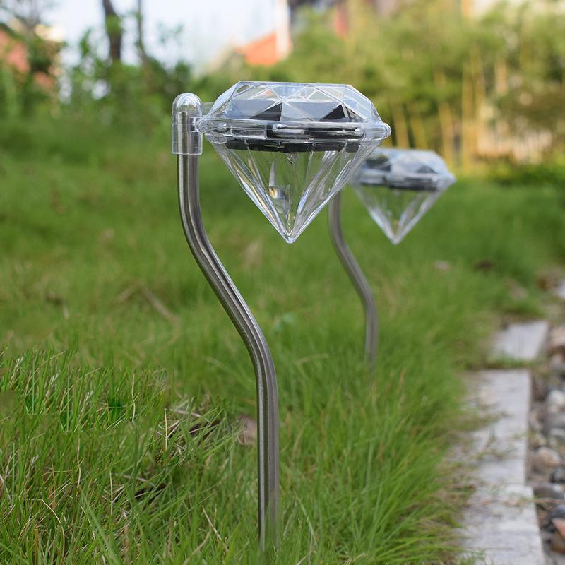 4-Pack Solar Garden Diamond LED Lights | Waterproof Landscape Path Lights | Alta's Garden