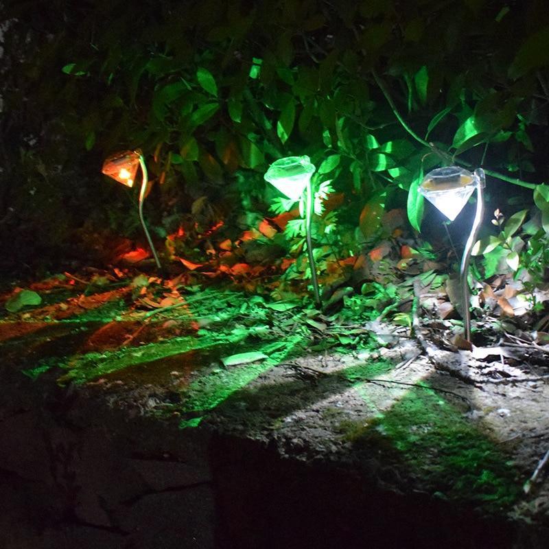 4-Pack Solar Garden Diamond LED Lights | Waterproof Landscape Path Lights | Alta's Garden