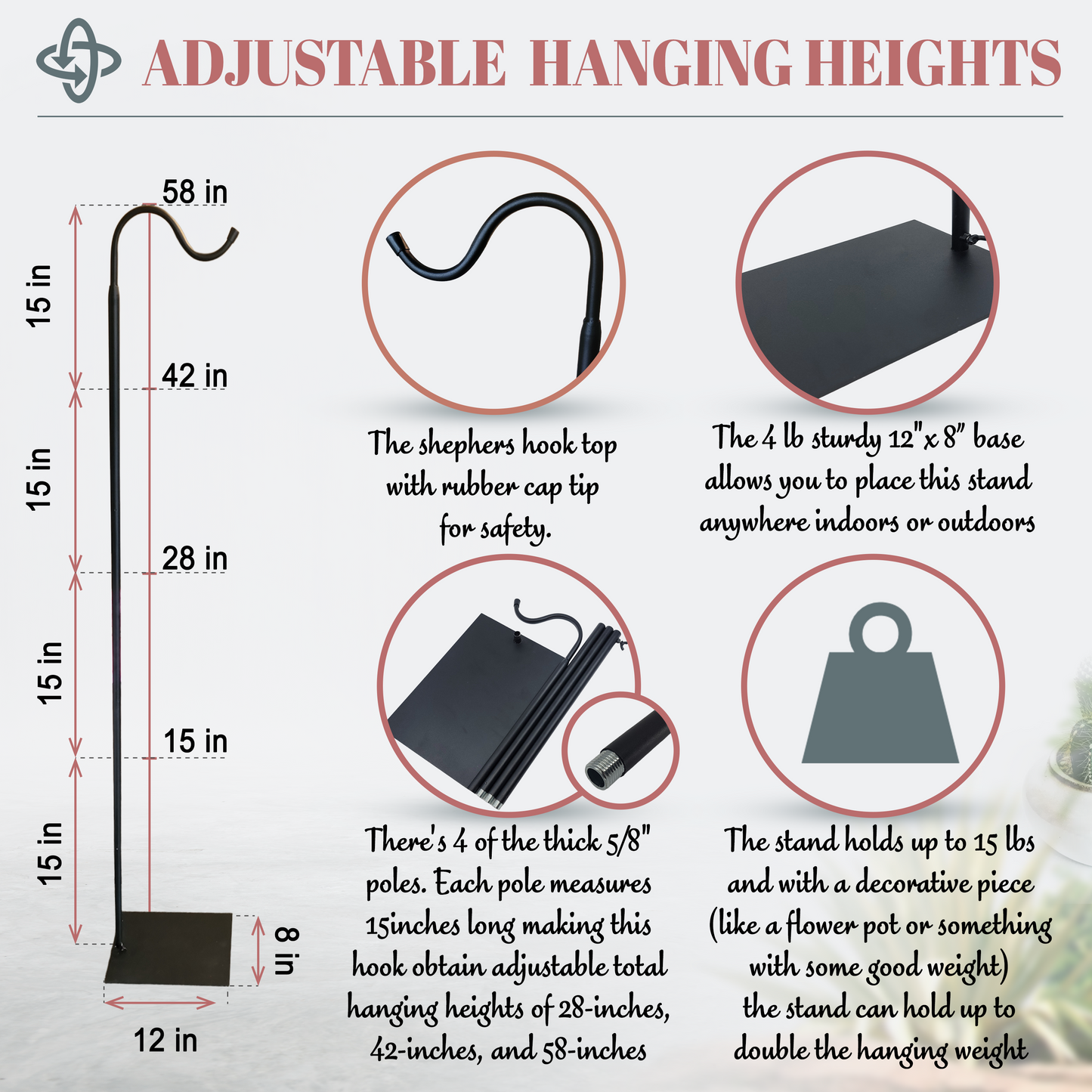 Elegant Garden Shepherd Hook – Multipurpose Outdoor Hanging Stand