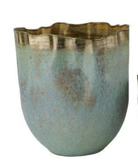 Patina Brass Plant Container | Decorative Aluminum Planter | Small & Large Sizes | Alta's Garden