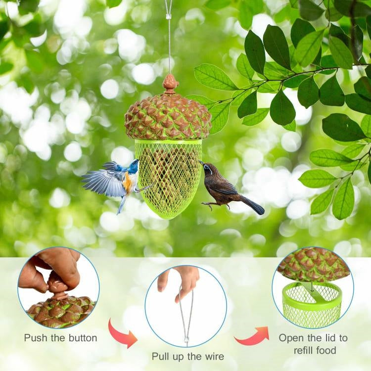 Acorn Metal Mesh Bird Feeder – Charming, Durable & Squirrel-Resistant