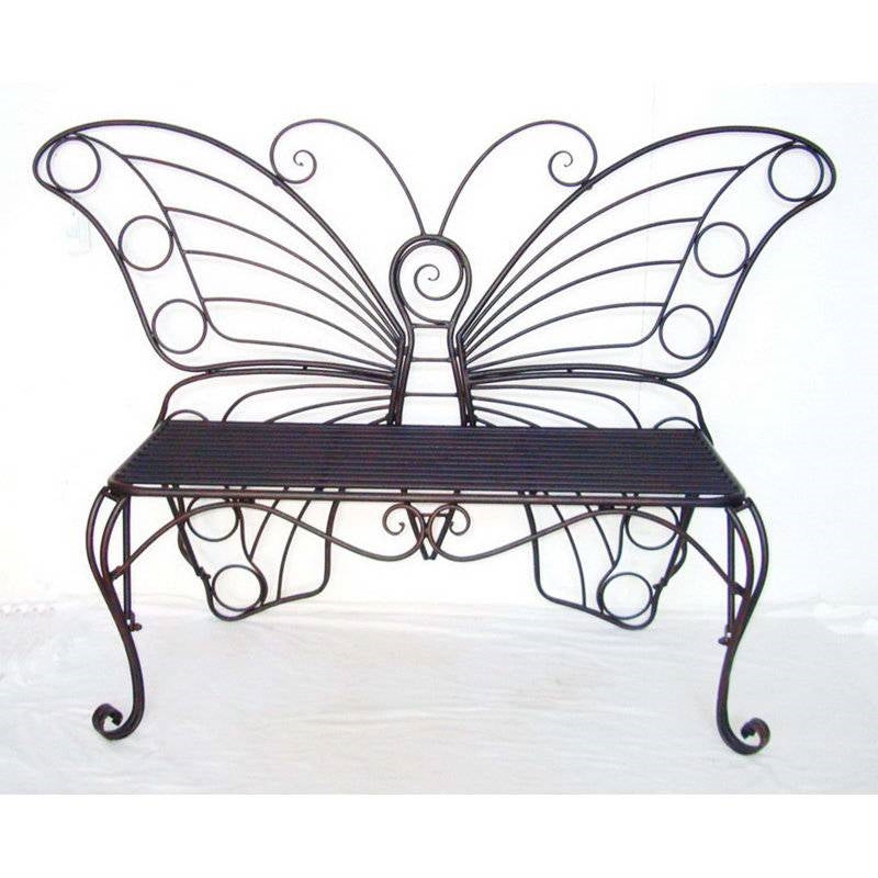 Modern Metamorphosis Metal Butterfly Garden Bench