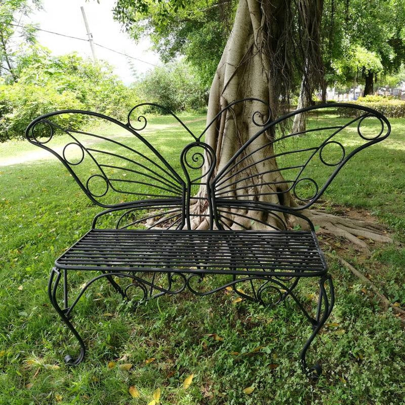 Modern Metamorphosis Metal Butterfly Garden Bench