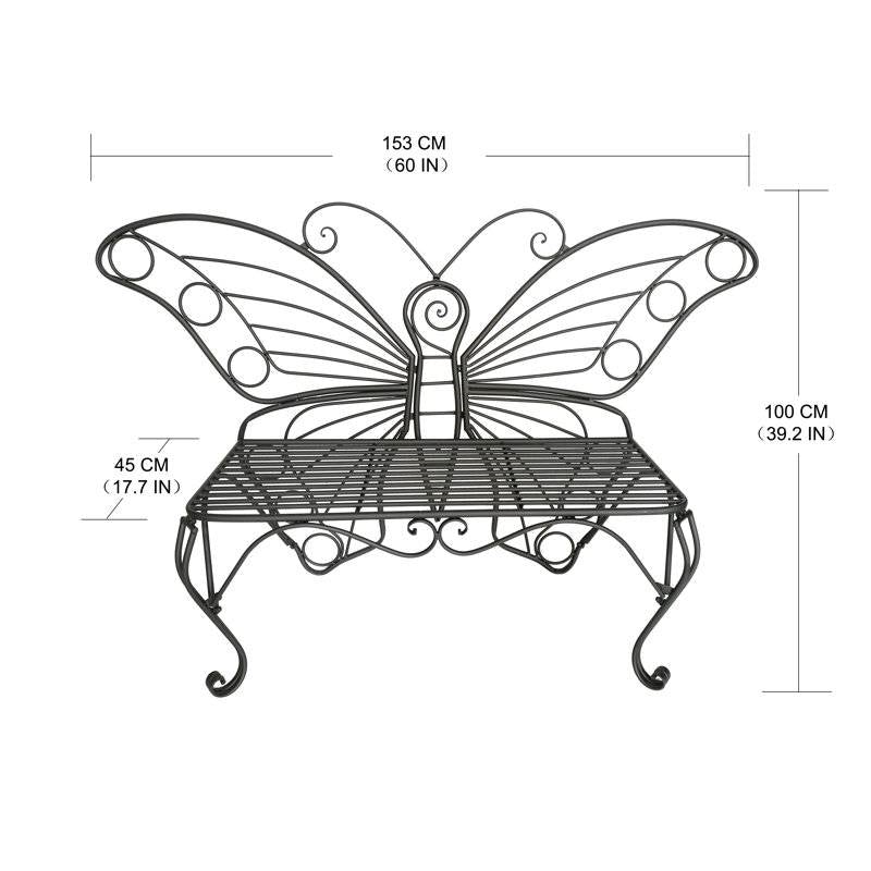 Modern Metamorphosis Metal Butterfly Garden Bench