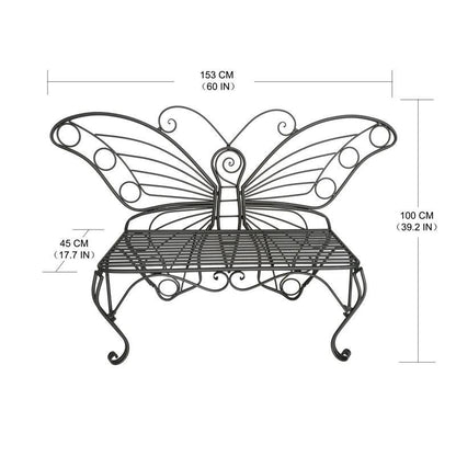 Modern Metamorphosis Metal Butterfly Garden Bench