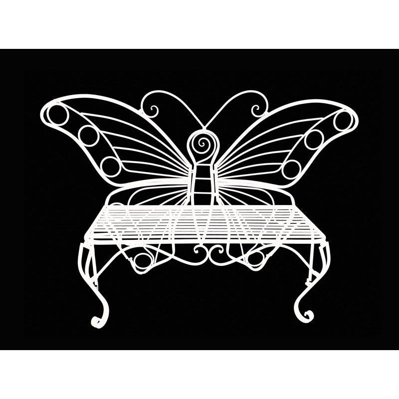 Modern Metamorphosis Metal Butterfly Garden Bench