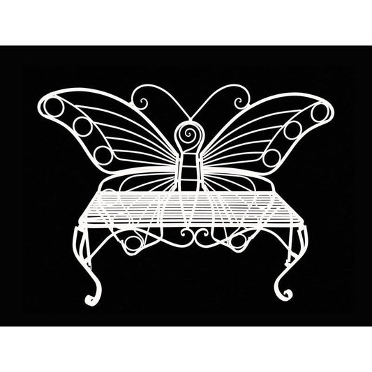 Modern Metamorphosis Metal Butterfly Garden Bench