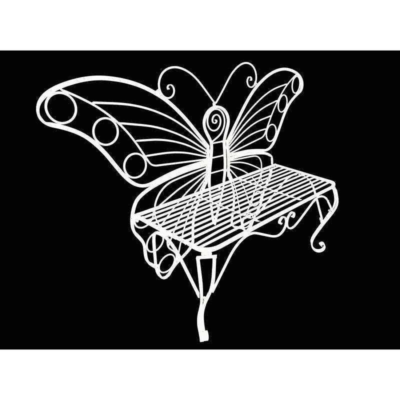 Modern Metamorphosis Metal Butterfly Garden Bench