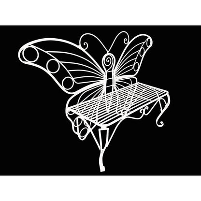 Modern Metamorphosis Metal Butterfly Garden Bench