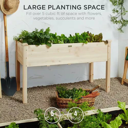 4 ft. x 2 ft. Wooden Raised Garden Bed Planter (30" Tall)