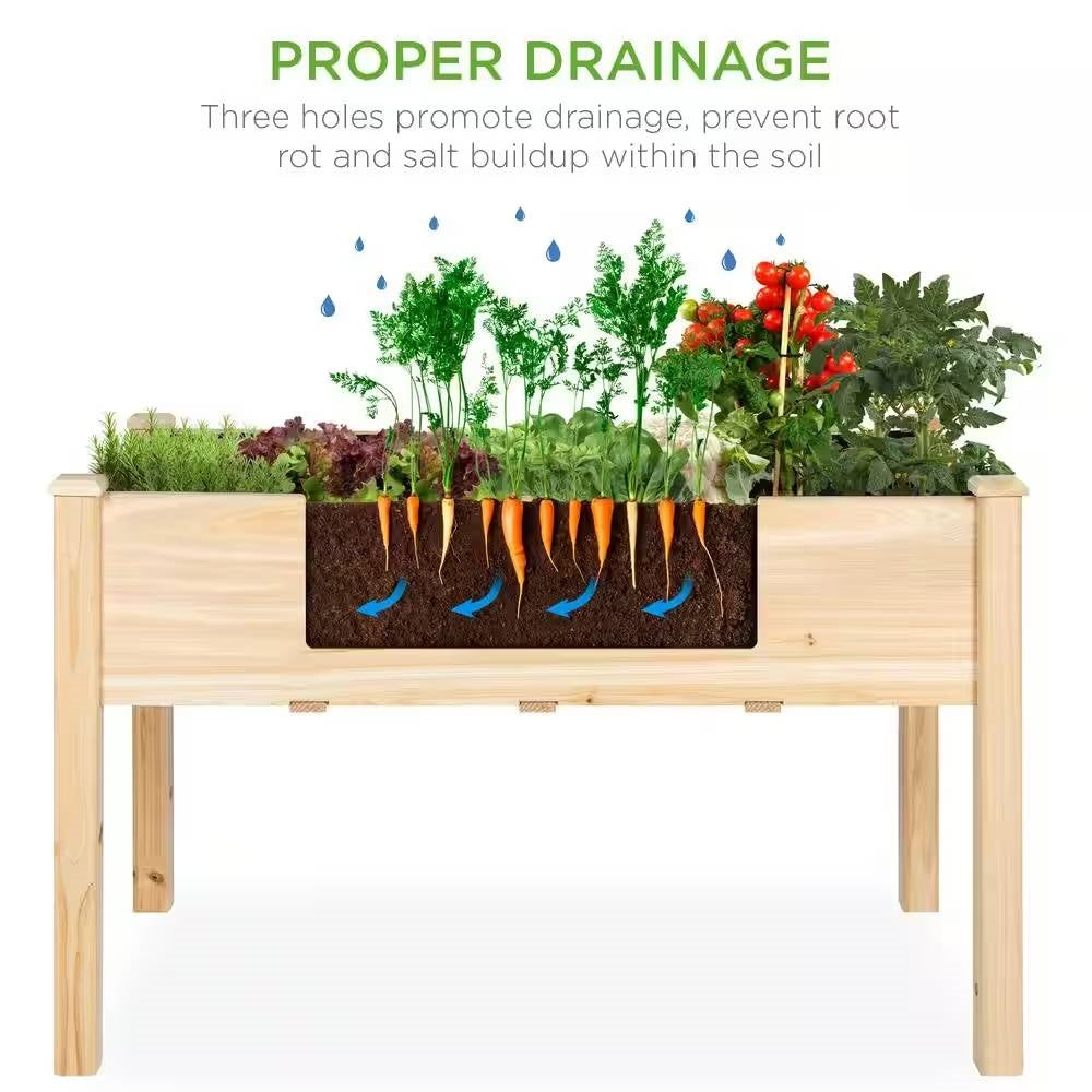 4 ft. x 2 ft. Wooden Raised Garden Bed Planter (30" Tall)