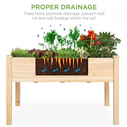 4 ft. x 2 ft. Wooden Raised Garden Bed Planter (30" Tall)