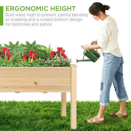 4 ft. x 2 ft. Wooden Raised Garden Bed Planter (30" Tall)