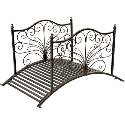 4-ft Metal Garden Bridge with Black Bronze Finish