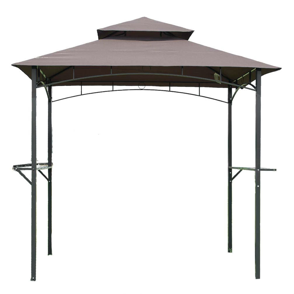 8x5 ft Outdoor BBQ Gazebo with Double Vented Canopy