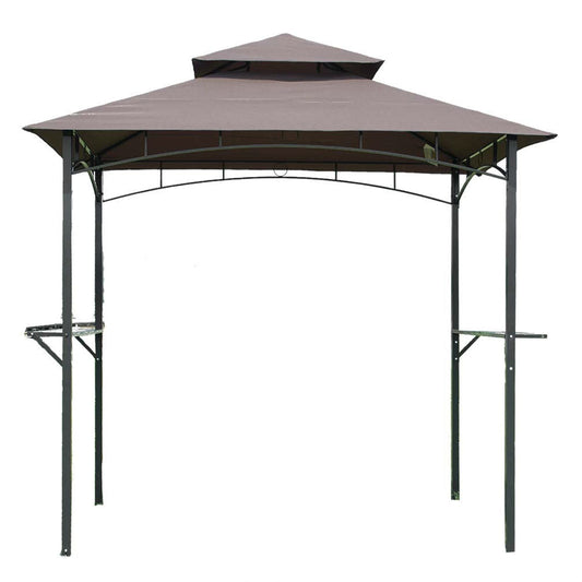 8x5 ft Outdoor BBQ Gazebo with Double Vented Canopy