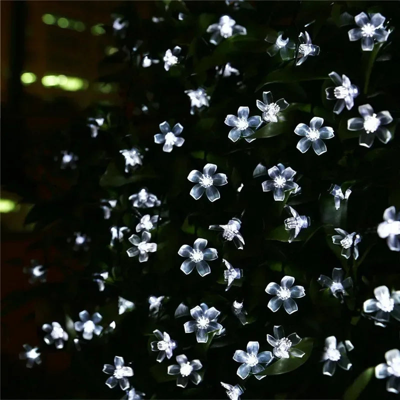Solar String Cherry Flower Outdoor Lights